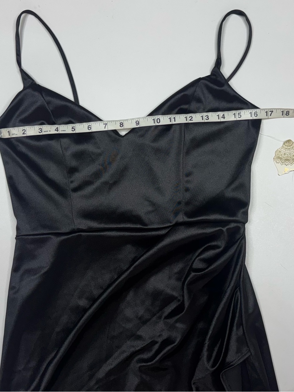 NWT Altar'd State Black Satin Slit Evening Gown Size Large - Picture 5 of 11